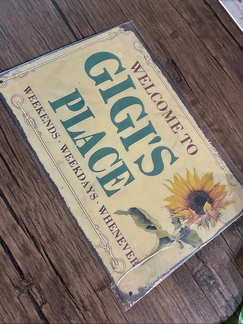 Welcome to Gigi's Place Decorative Sunflower Wall Sign - Yellow